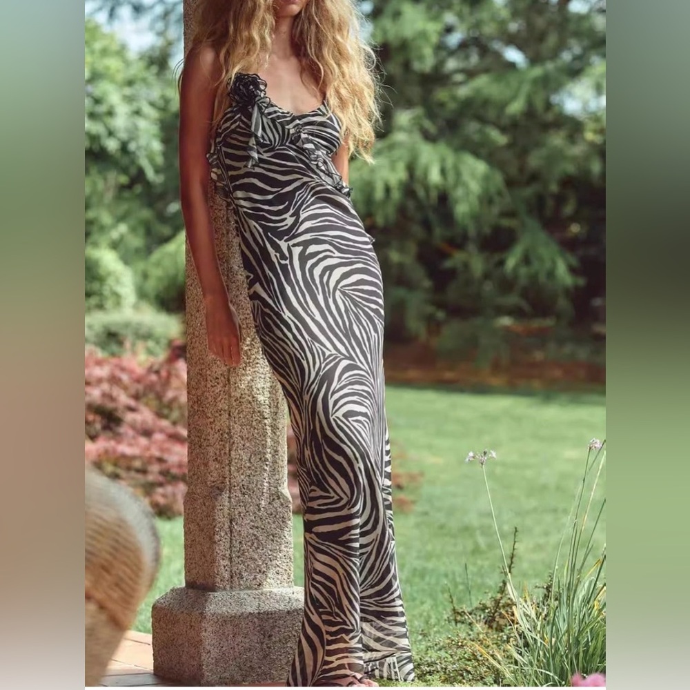 Zebra Print Maxi Dress